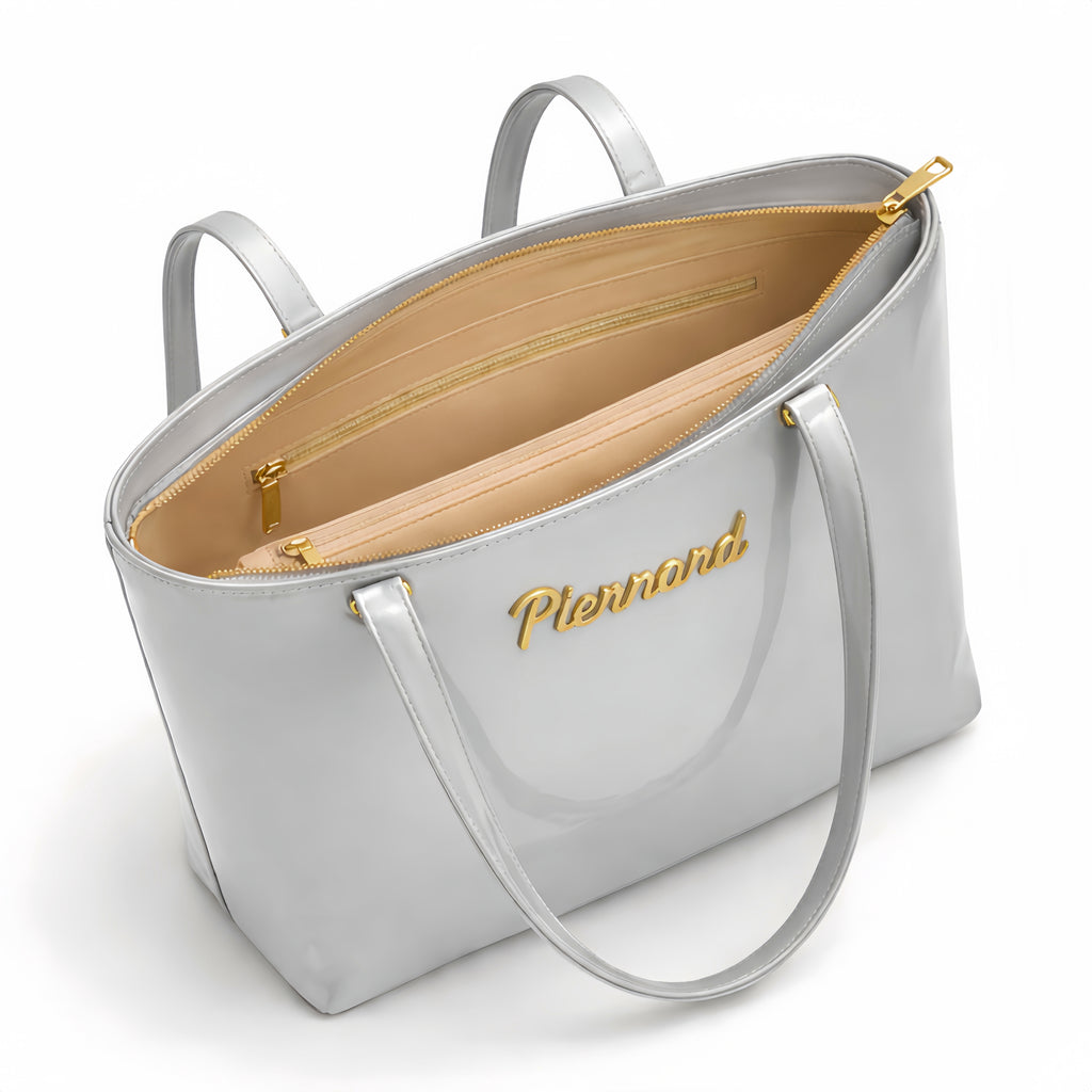 Piernard Glazed Tote | Platinum Silver