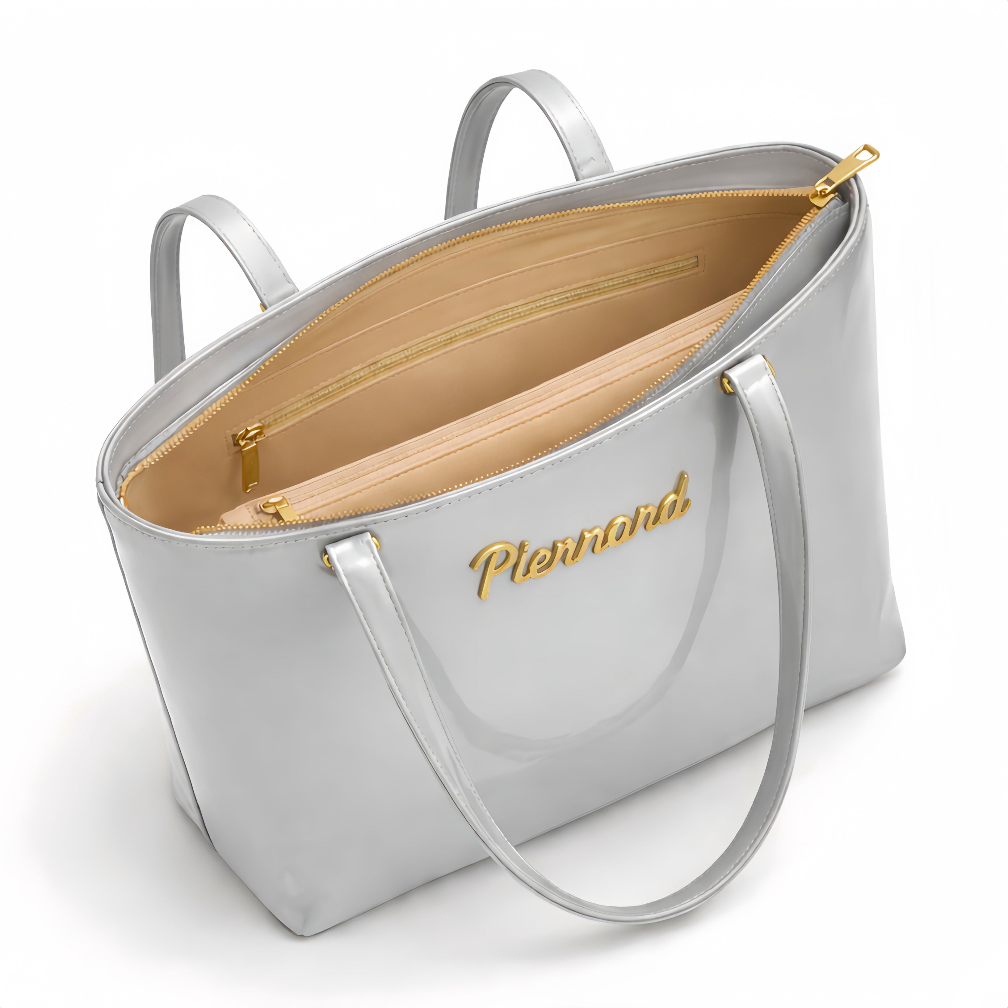 Piernard Glazed Tote | Platinum Silver