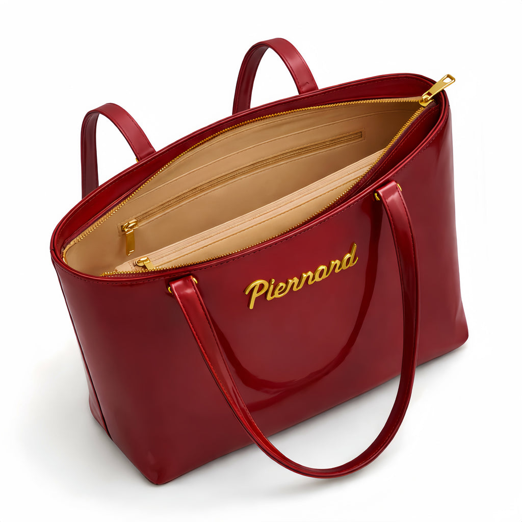 Piernard Glazed Tote | Cherry Red